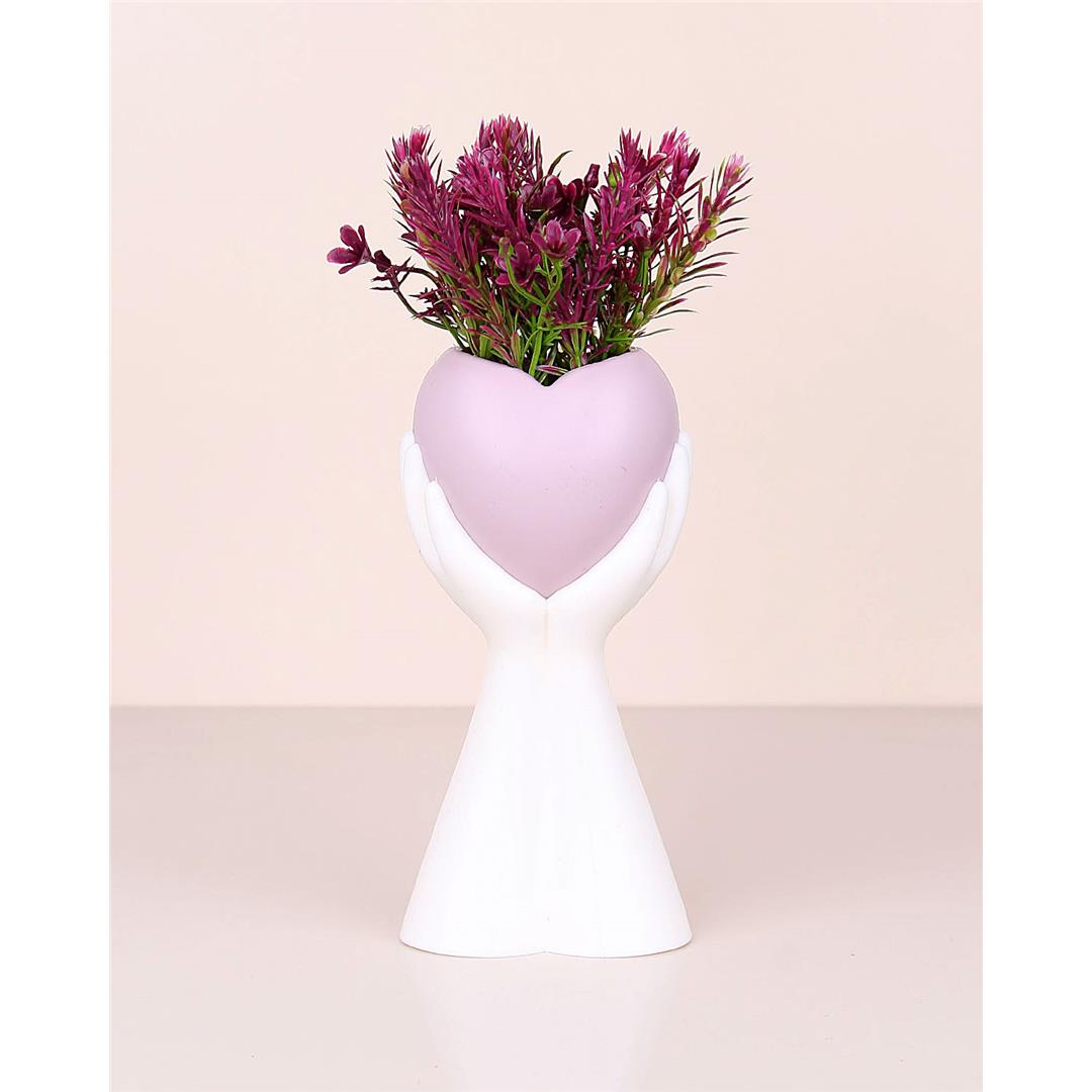 El İçi Kalpli Çiçek Modeli 26 Cm Plastik