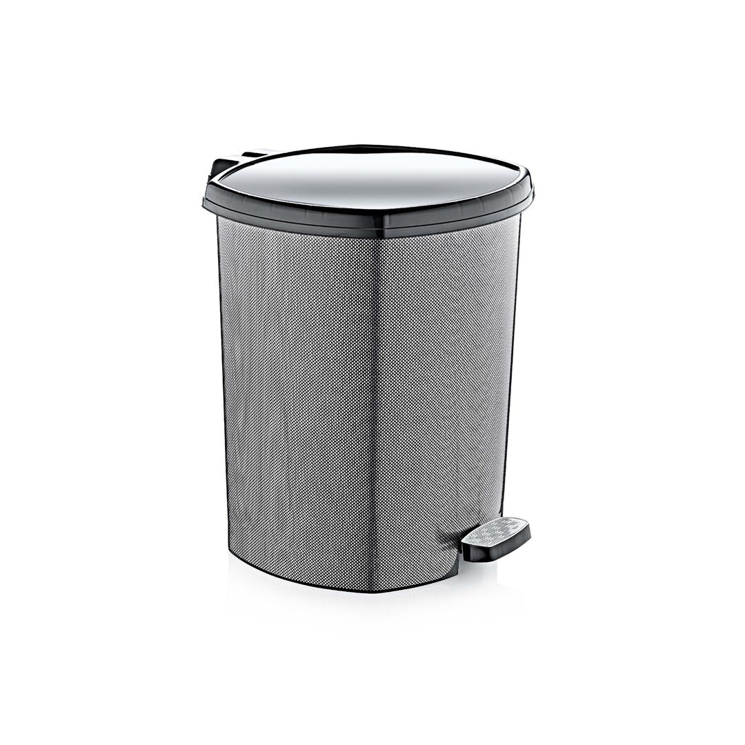 Desenli Pedallı Çöp Kovası 6 litre – Karbon Metal