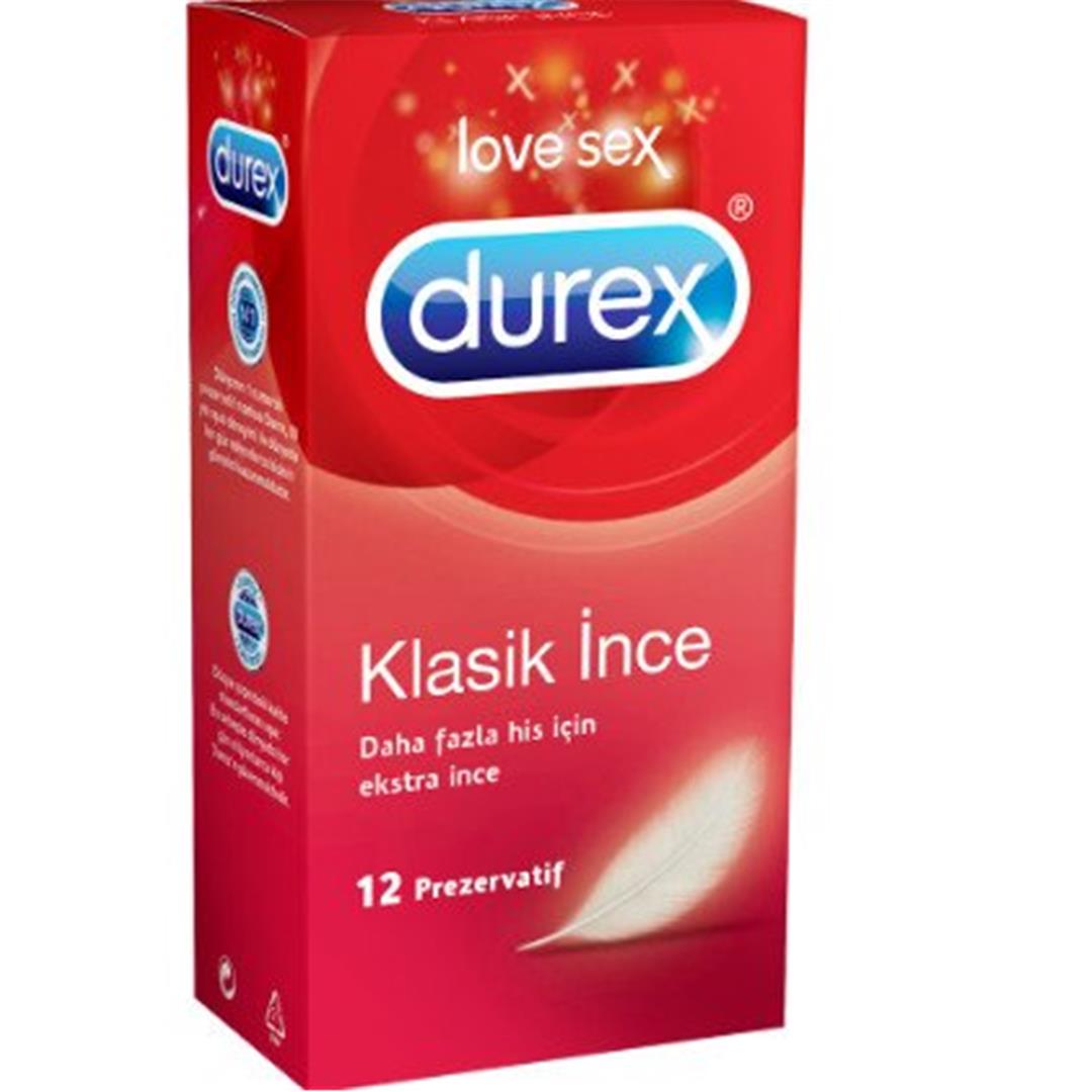 Durex Klasik İnce 12 Prezervatif