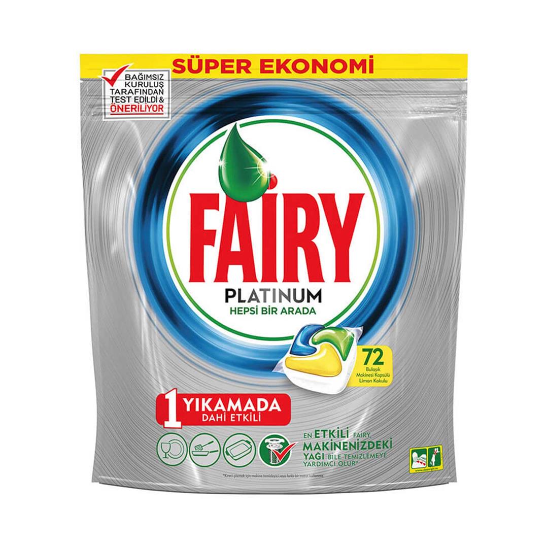 Fairy Platinum Limon Kokulu Bulaşık Makinesi Tableti 72'li
