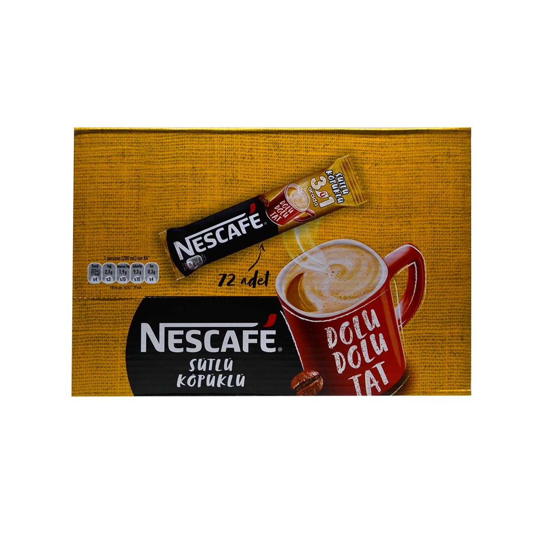 Nescafe 3'ü 1 Arada Sütlü Köpüklü Kahve 17,4 gr X 72'li