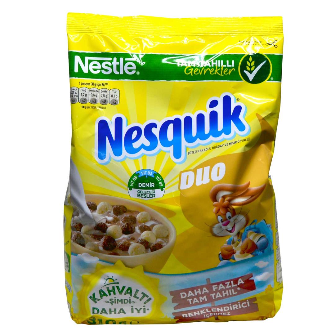 Nesquik Duo Sütlü Kakaolu Buğday ve Mısır Gevreğ 310 gr