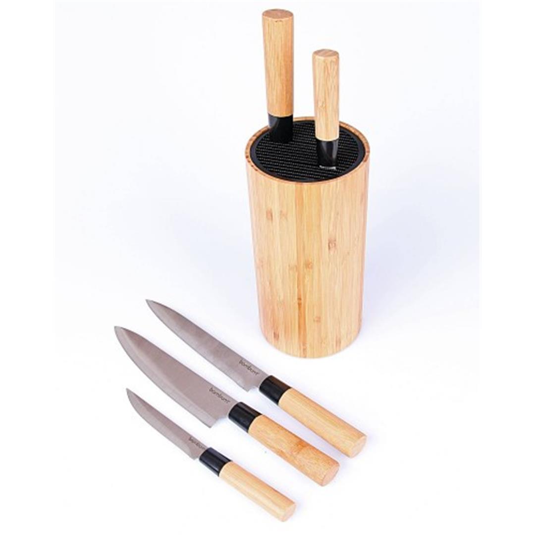 Bambu Saplı ÇelikBıçak Seti
