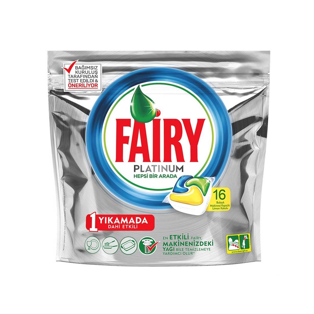Fairy Platinum Hepsi Bir Arada Bulaşık Makinesi Kapsülü Limonlu 16'lı 