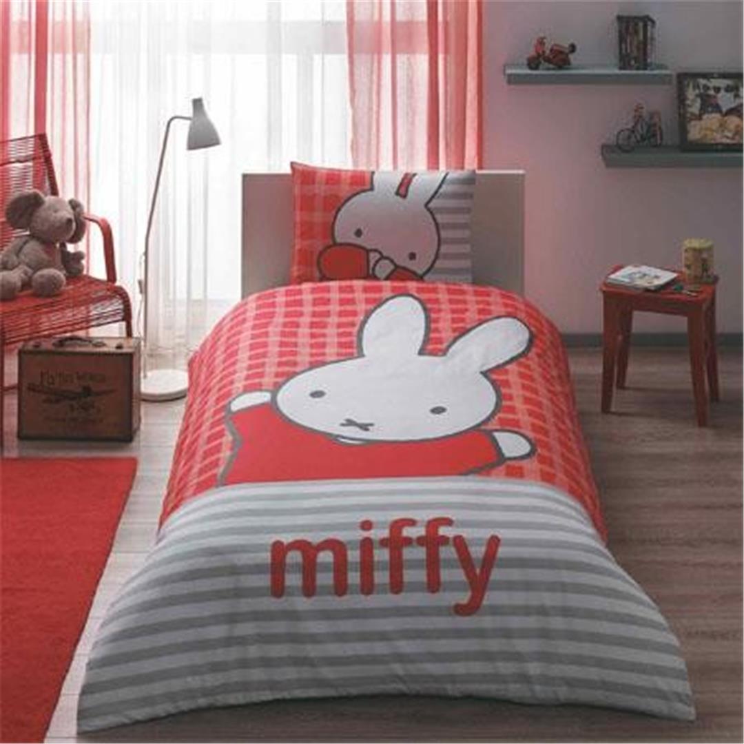 Taç Lisanslı Tek Kişilik Nevresim Takımı Miffy