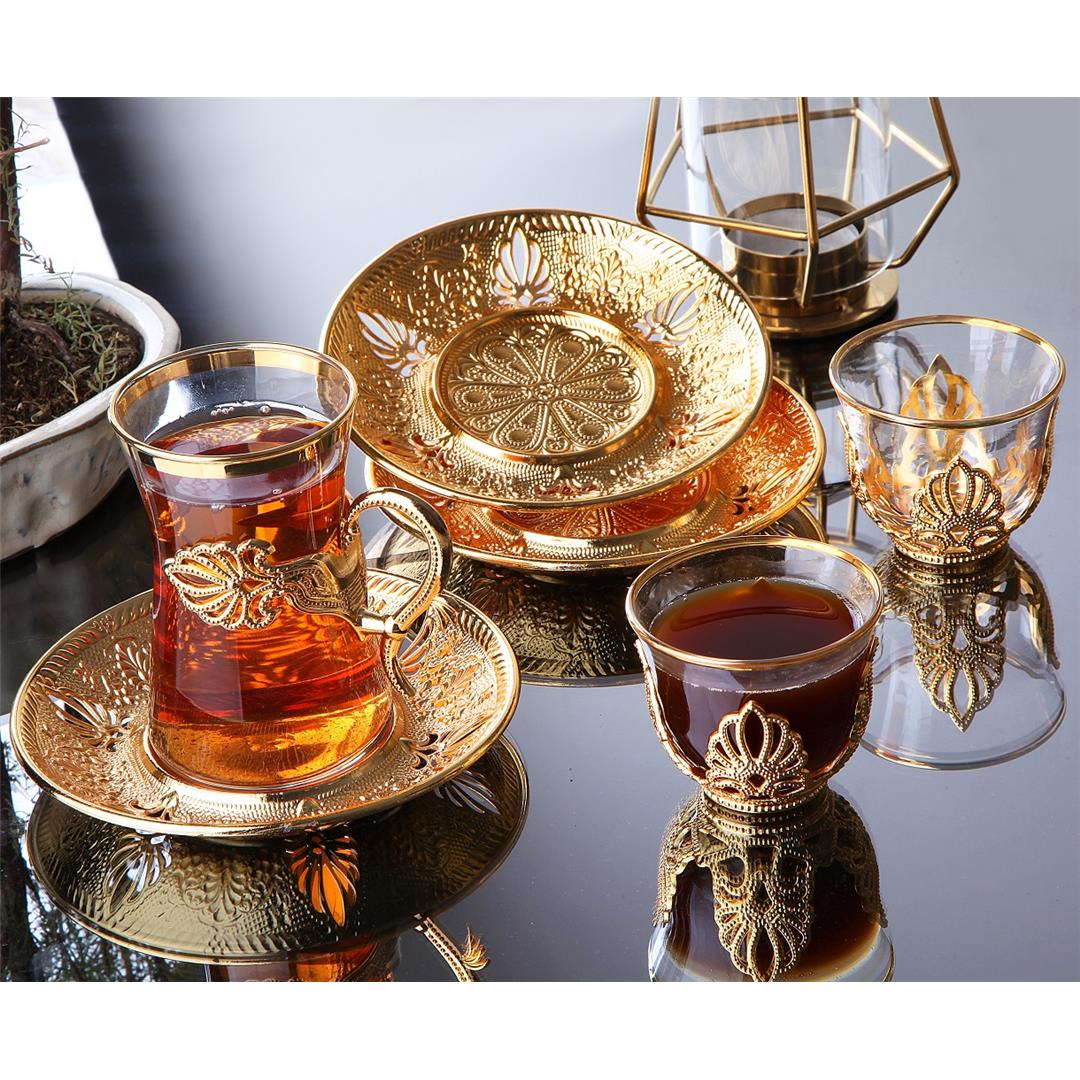 Sefa Heybeli 18 Parça Çay Seti – Altın