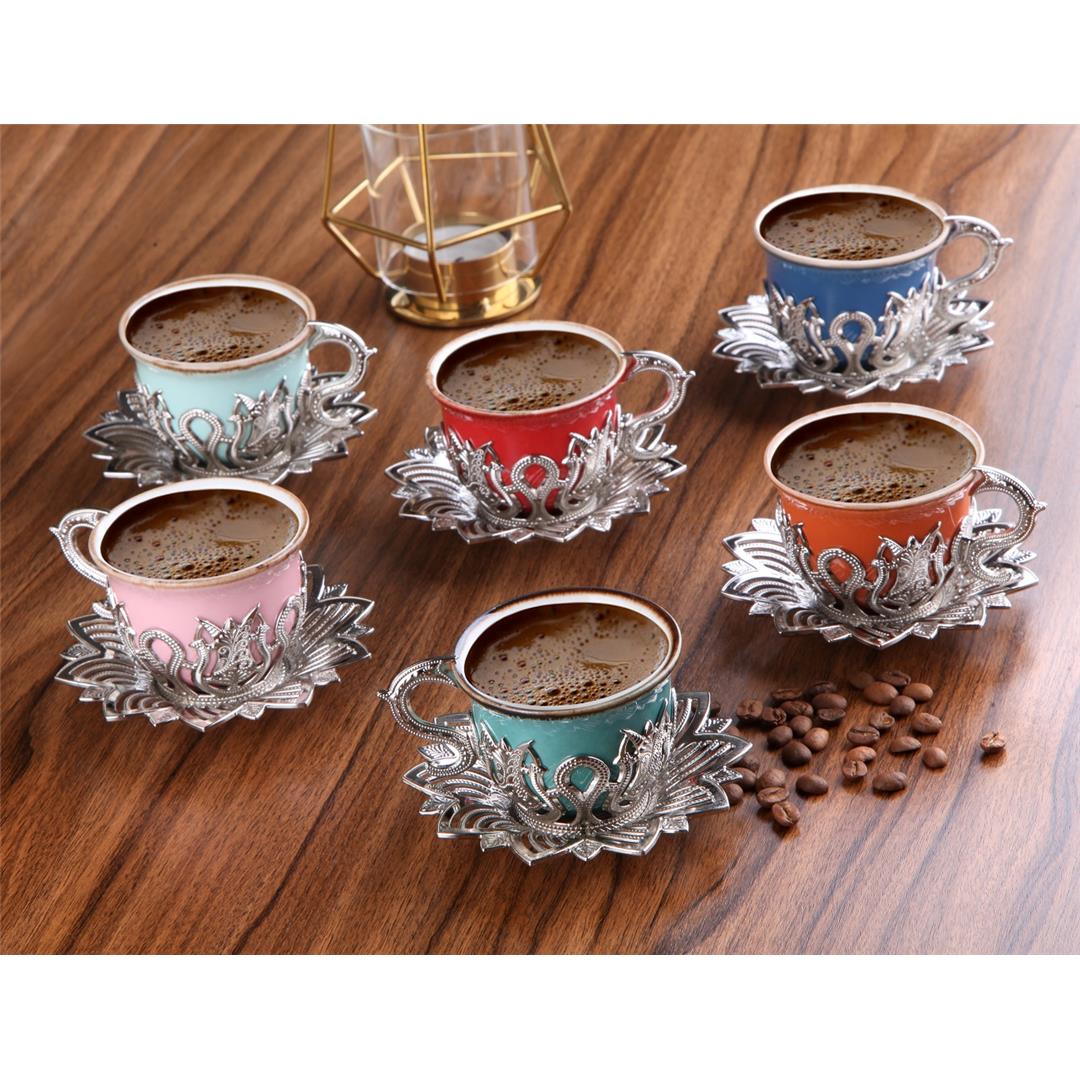 Ahsen Tiryaki Renkli Kahve Seti – Nikel