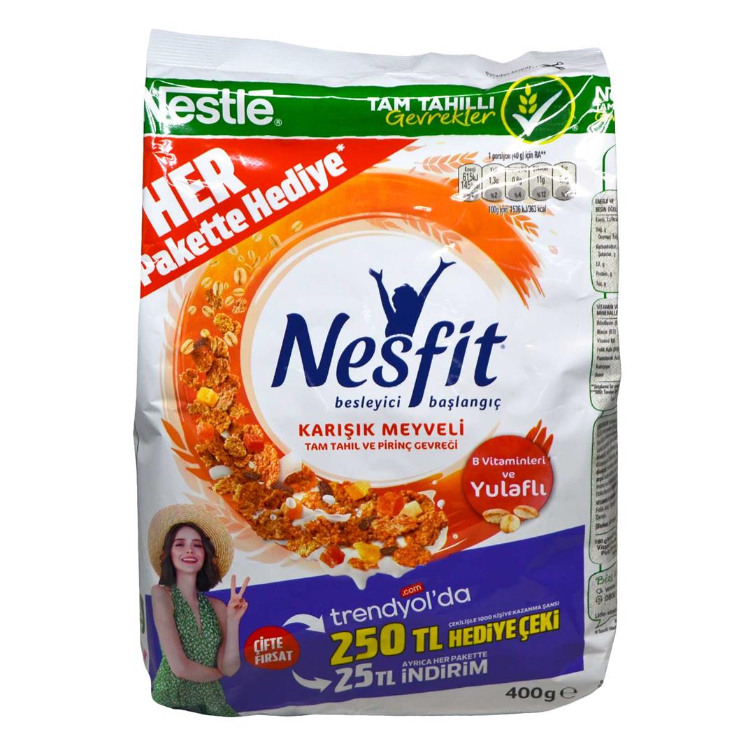 Nestle Nesfit Tam Tahıl ve Pirinç Gevreği Karışık Meyveli 400 gr