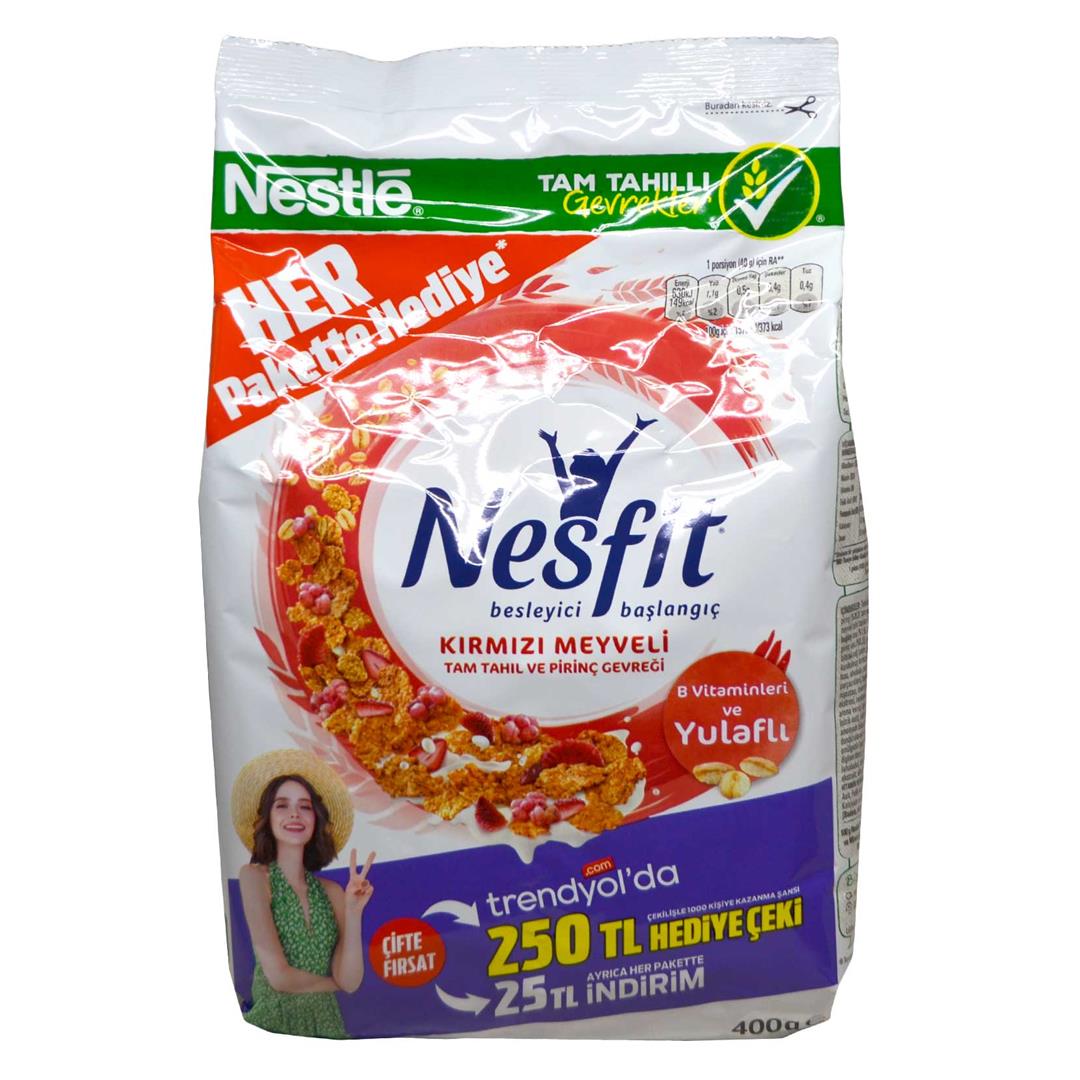  Nestle Nesfit Tam Tahıl ve Pirinç Gevreği Kırmızı Meyveli 400 gr