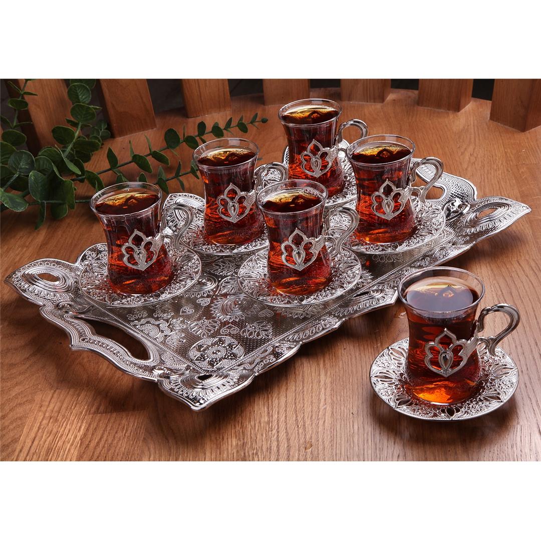 Harman Tepsili Çay Takımı – Nikel