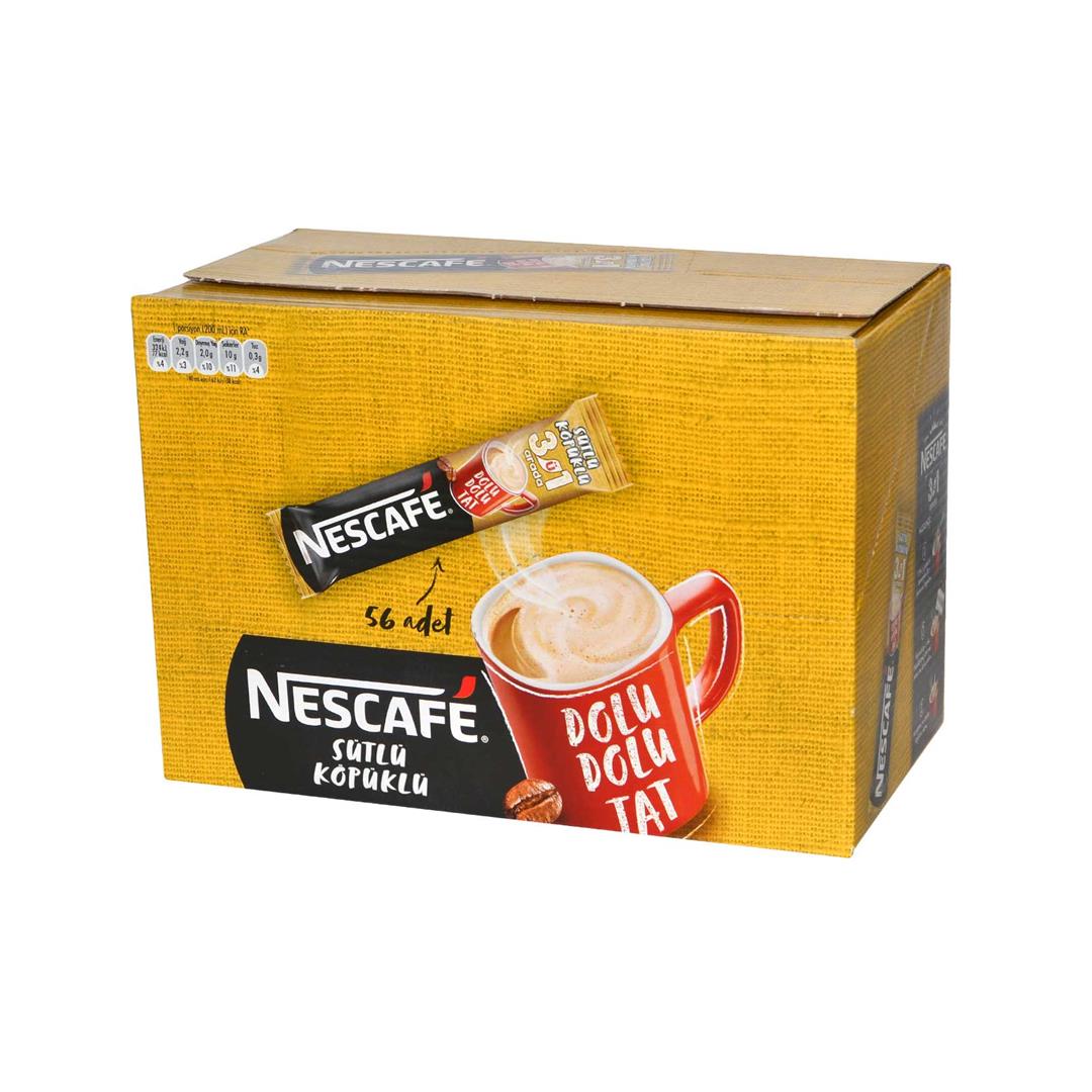 Nescafe 3'ü 1 Arada Sütlü Köpüklü Kahve 17,4 gr X 56'lı Paket 
