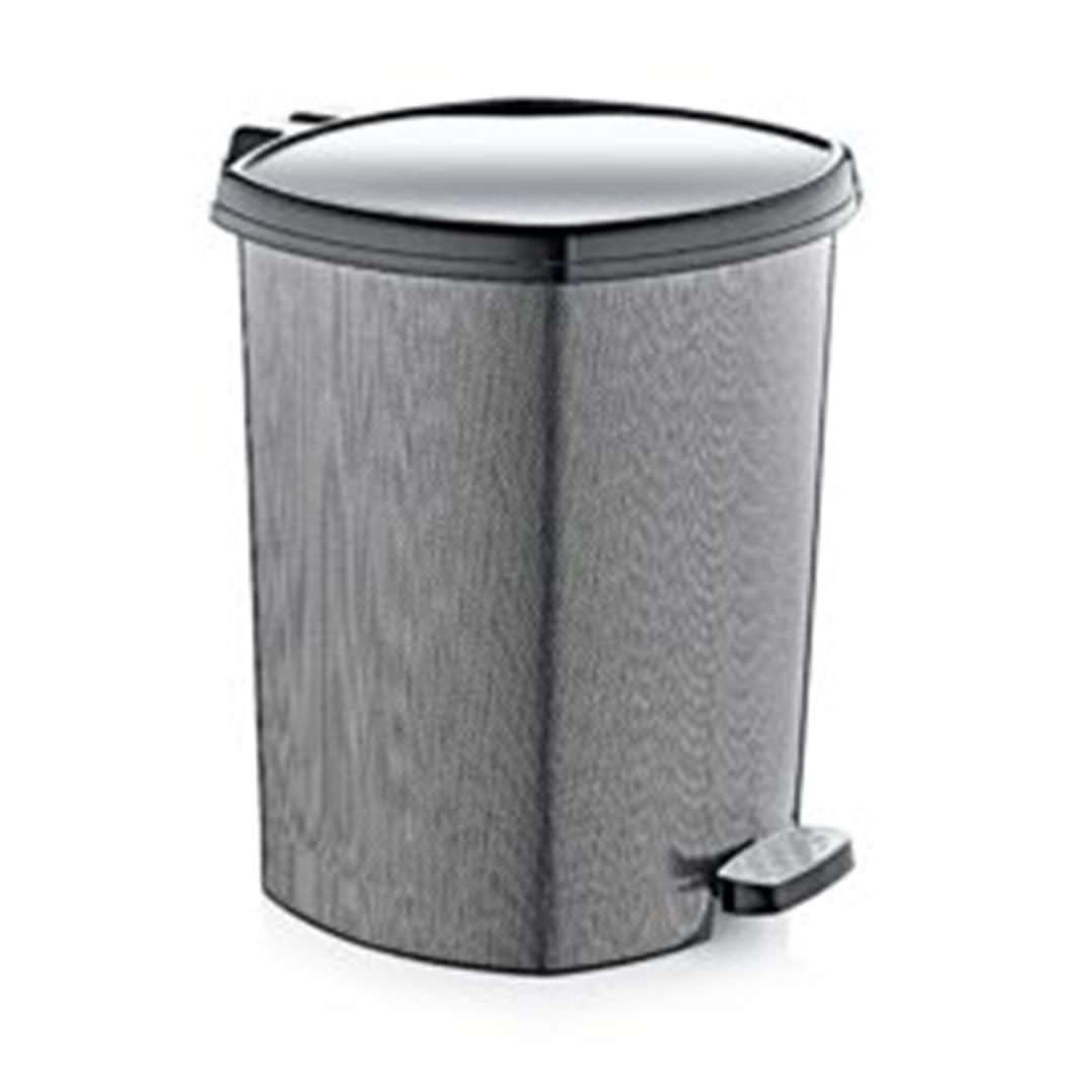 20 litre Desenli Pedallı Çöp Kovası – Karbon Metal
